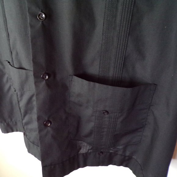 The Havana Co. Men's Guayabera Shirt Black 2424 - Picture 6 of 10